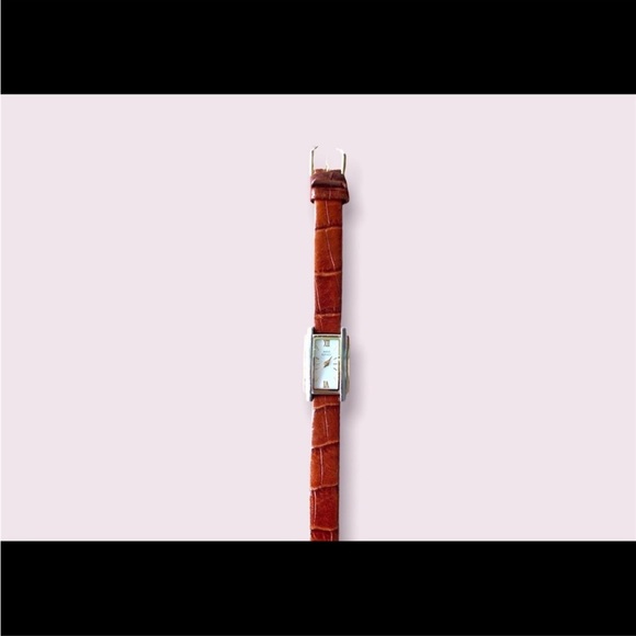 Retro Watch Women’s Tank Wristwatch Leather Strap Band Anne Klein - Picture 5 of 10